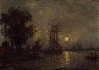 Holandaise Landscape with Docked Boat