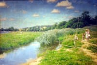 Children in summer landscape