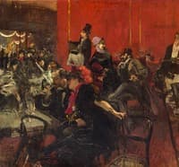 Scène de fête au Moulin Rouge