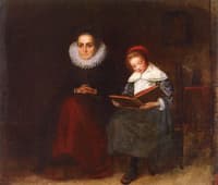 Old Woman and Child Reading a Book