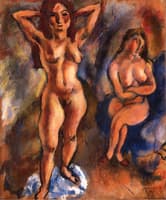 Two Nudes - One Standing, One Sitting