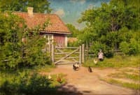 Child with Chickens