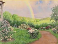 Garden with rainbow