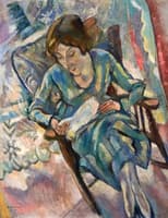 Girl in Green Reading