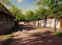 Old Farm with Geese