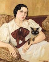 Woman with Cat