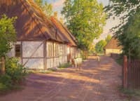 Village Street with Cows