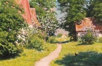 Courtyard by pecking hens