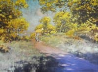 Autumn Road with Children