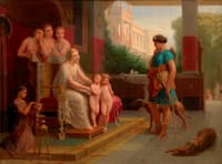 Two Boys Presented to Diana with The Three Graces Beyond