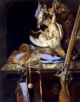 Game with hunting equipment in a niche