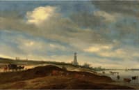 A panoramic view of Rhenen from the banks of the Rhine to the west of the city
