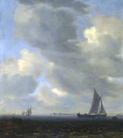 An Estuary Scene with Light Shipping