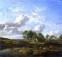A Landscape with a Farm by a Stream