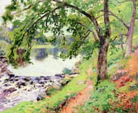 View of Genetin on the Banks of the River