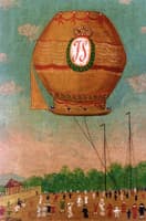 Premier expreience aerostatique effectuee en Autriche au prater de Vienne le 7 Juillet 1784