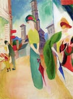 Two Women in front of a Hat Shop