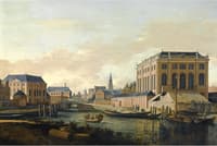 Amsterdam, a view of the Portuguese and the Grote Synagogue