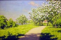 House with flowering trees