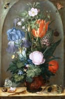 Flower Piece with Two Lizards
