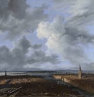 A View of Amsterdam looking towards the IJ from the scaffolding surrounding the tower of Amsterdam..