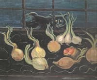 Still-Life with Cat and Onions