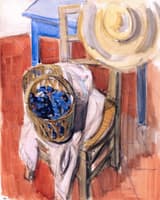 Interior with Straw Hat and Basket of Grapes
