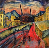 Urban Landscape with Tracks and Stacks