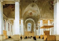 Interior of the Nieuwe or St. Annakerk in Haarlem, seen from west to east