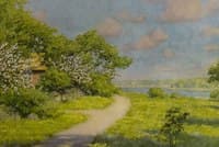 Cottage with fruit trees