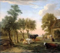 Cows in the Pasture at a Farm