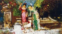Two Woman and a Dog