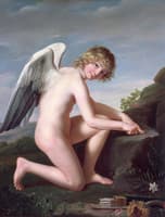 Cupid Sharpening His Arrows