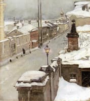 Moscow in Winter, View from the Window onto Srednaia Kislovka