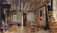 Interior of an Inn, Set Design for 'The Leper'
