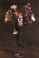 Flowers:  Carnations and Hyacinth in a Champagne Flute
