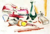 Still Life with Violin and Bow