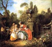 Lady and Gentleman with two Girls and a Servant