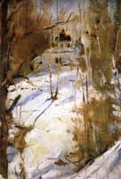 Winter in Abramtsevo, the Church (study)