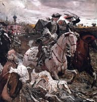 Peter II and Princess Elizabeth Riding to Hounds
