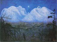 Winter night in the mountains