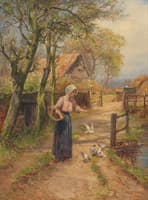 Woman Feeding Birds