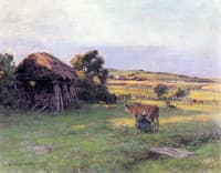 Landscape with a Peasant Woman Milking a Cow