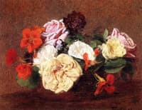 Bouquet of Roses and Nasturtiums