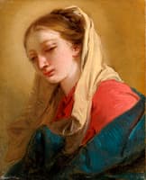 Mary Magdalene in three-quarter view, Veiled in a white cloth