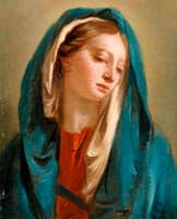 The Madonna Facing Front and Wearing a Blue Cloak