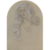 Woman with Headscarf and Star Medallion