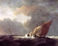 Two Dutch Vessels Close-Hauled in a Strong Breeze