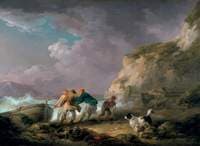 Seashore: Fishermen Hauling in a Boat