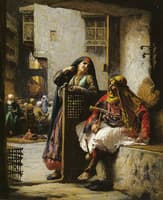 Almeh Flirting With An Armenian Policeman in Cairo